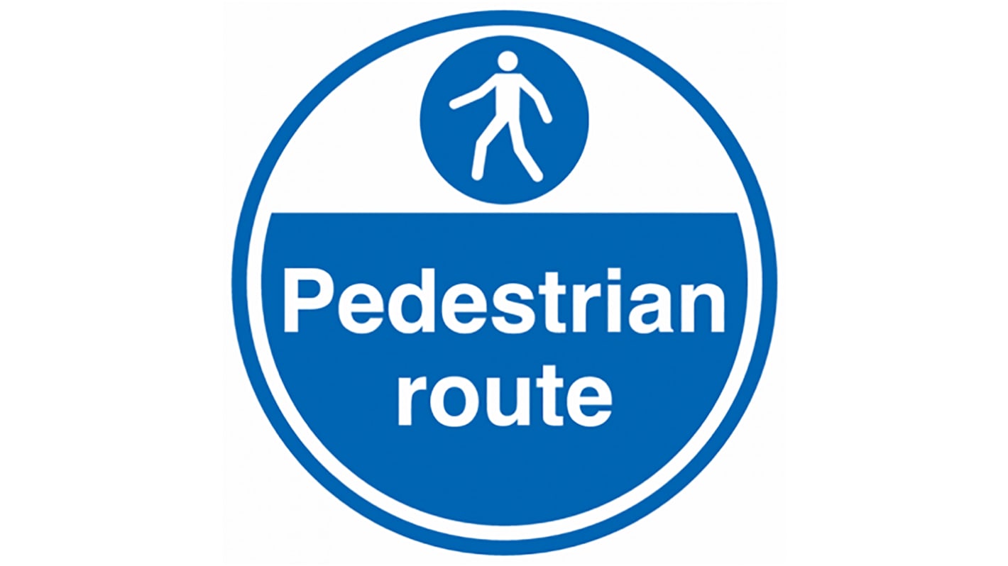 RS PRO Vinyl Mandatory Pedestrians Sign With English Text