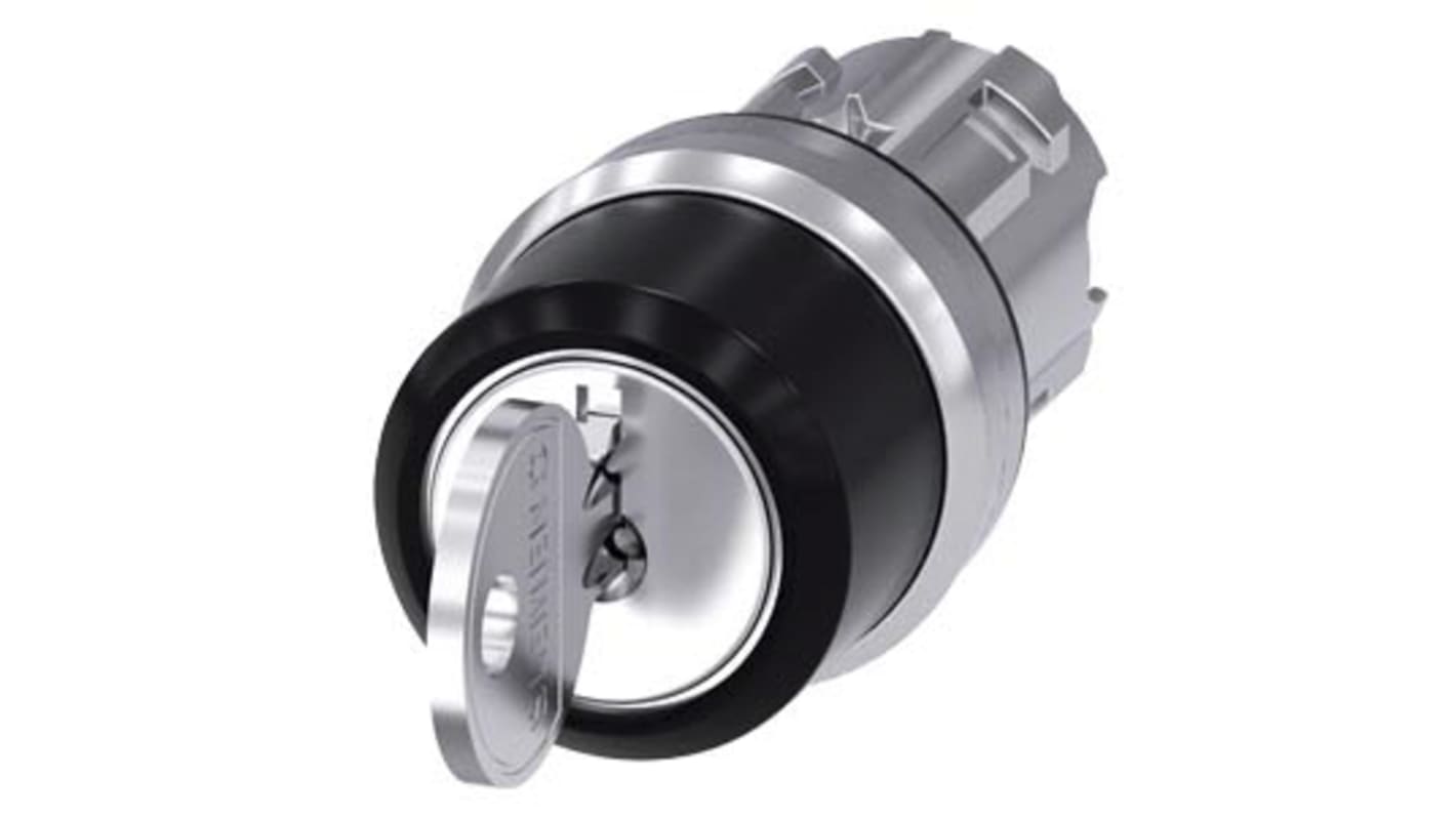 Siemens SIRIUS ACT 3SU10 3-position Key Switch Head, Left Latching Right Momentary, 22mm Cutout