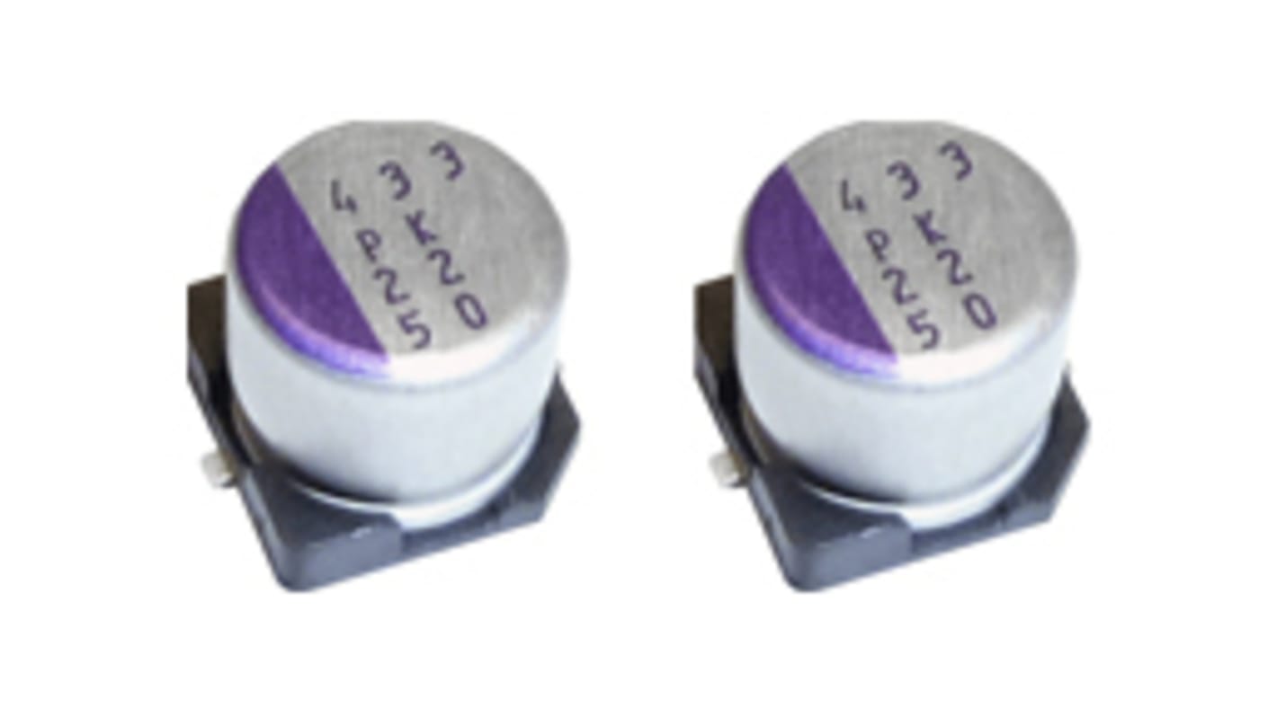 Panasonic 680μF Surface Mount Polymer Capacitor, 20V dc