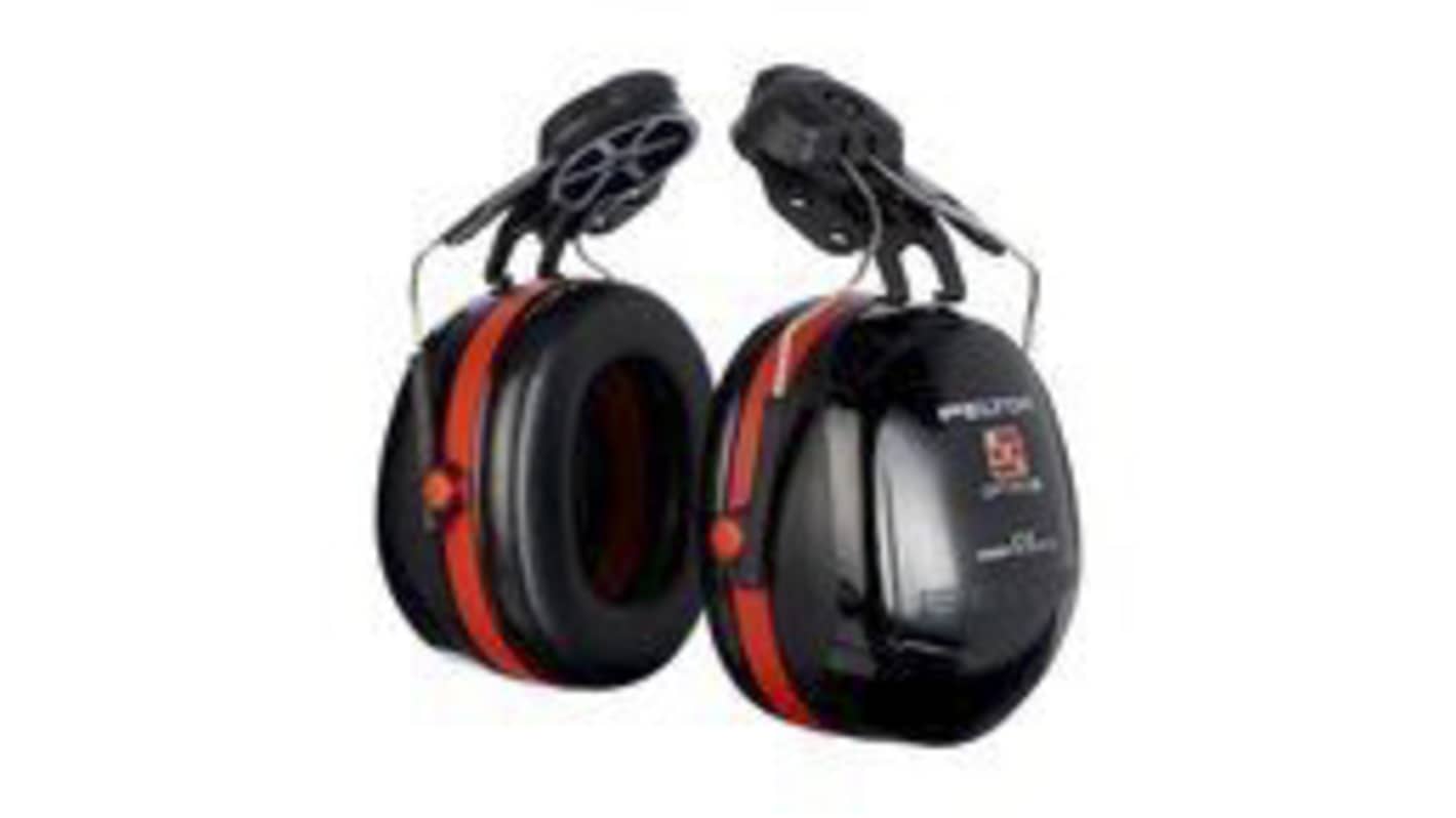 3M PELTOR Optime Ear Defender with Helmet Attachment, 33dB, Black, Red