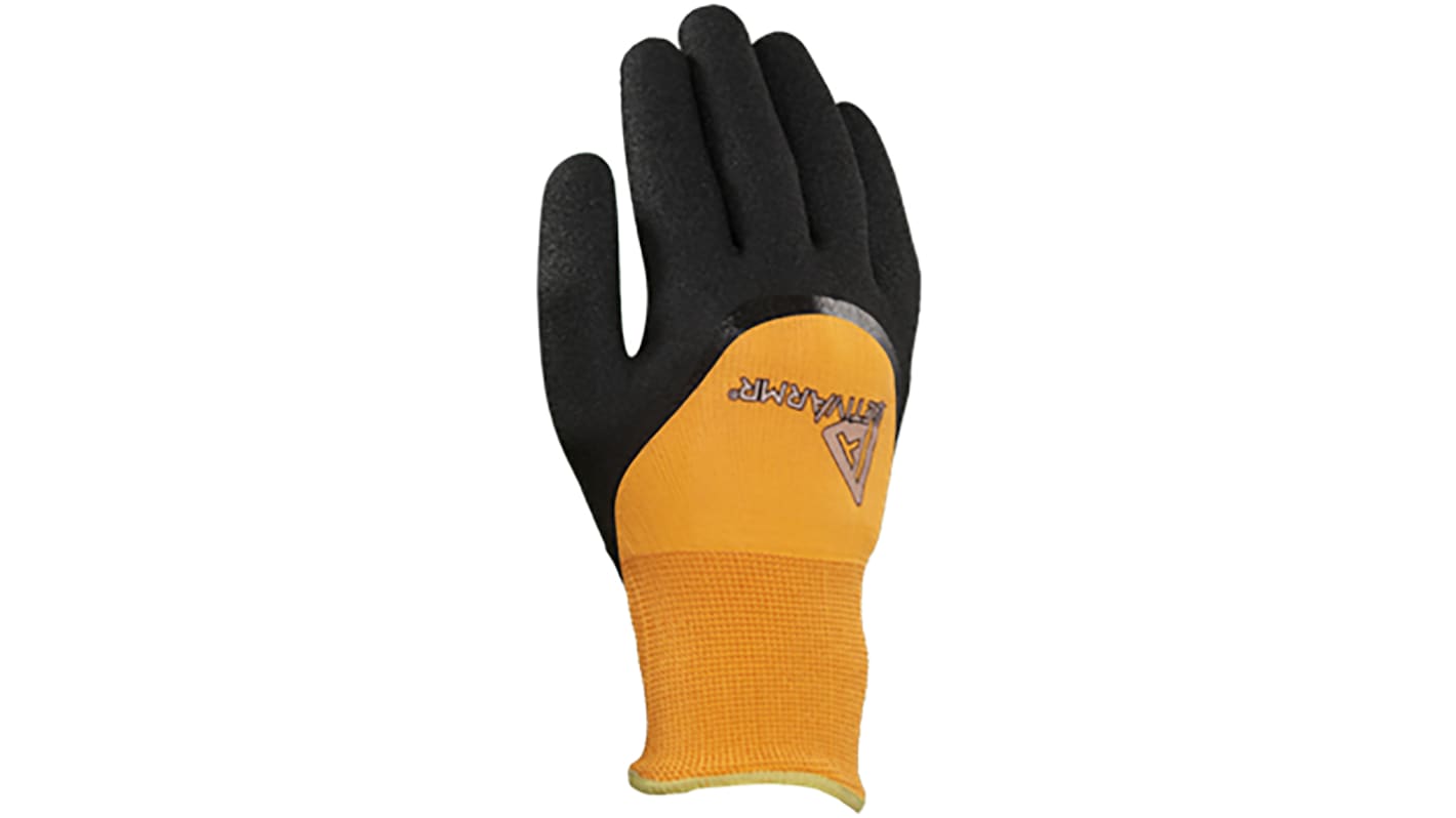 Ansell ActivArmr Orange Acrylic Work Gloves, Size 9, Nitrile Coating