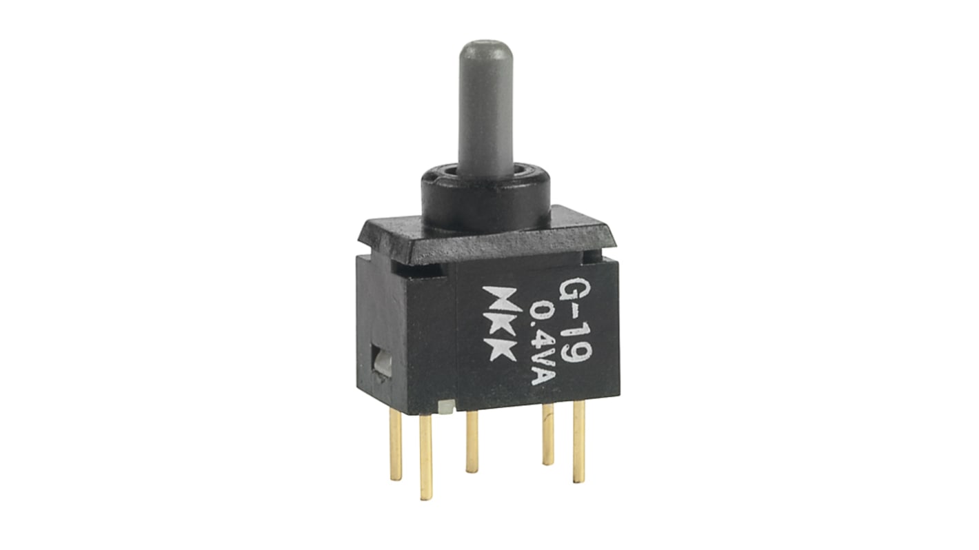NKK Switches トグルスイッチ, On-Off-(On), SPDT, 0.4VA, スルーホール実装