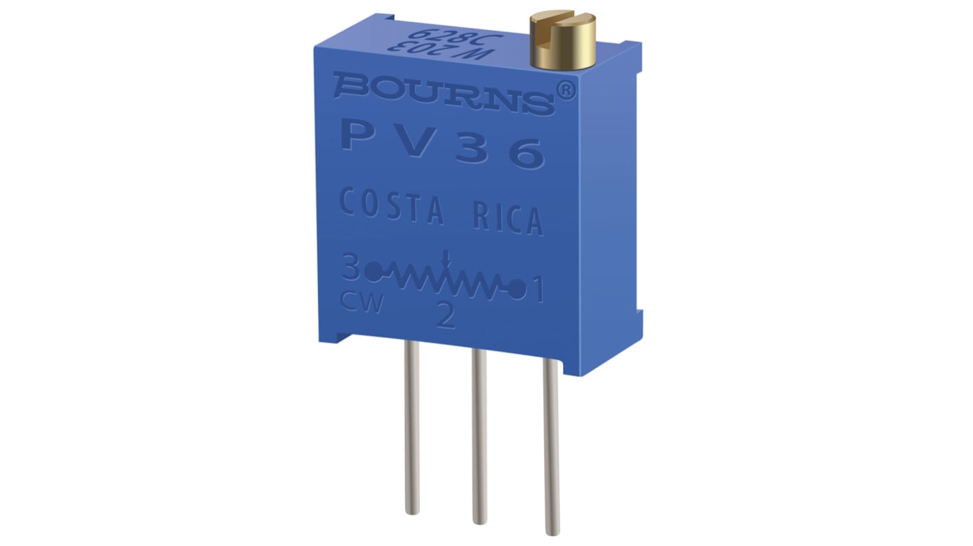 5kΩ, Through Hole Trimmer Potentiometer 0.5W Side Adjust Bourns, PV36