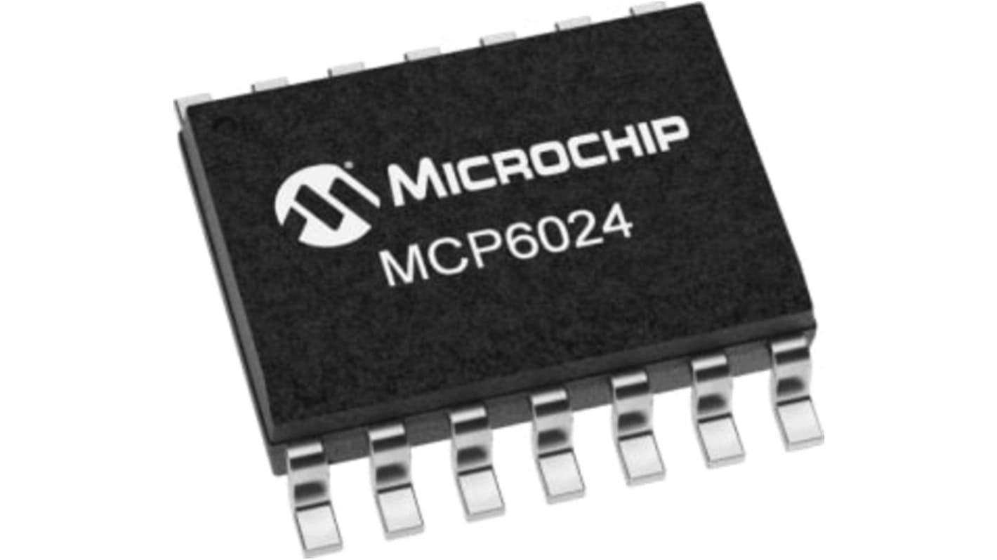 Amplificateur opérationnel Microchip, montage CMS, alim. Simple, SOIC CMOS 14 broches