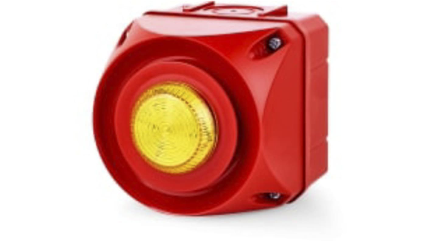 AUER Signal ADS-T Series Yellow Sounder Beacon, 24 V ac/dc, IP65, Surface Mount, 108 at 1 Metre