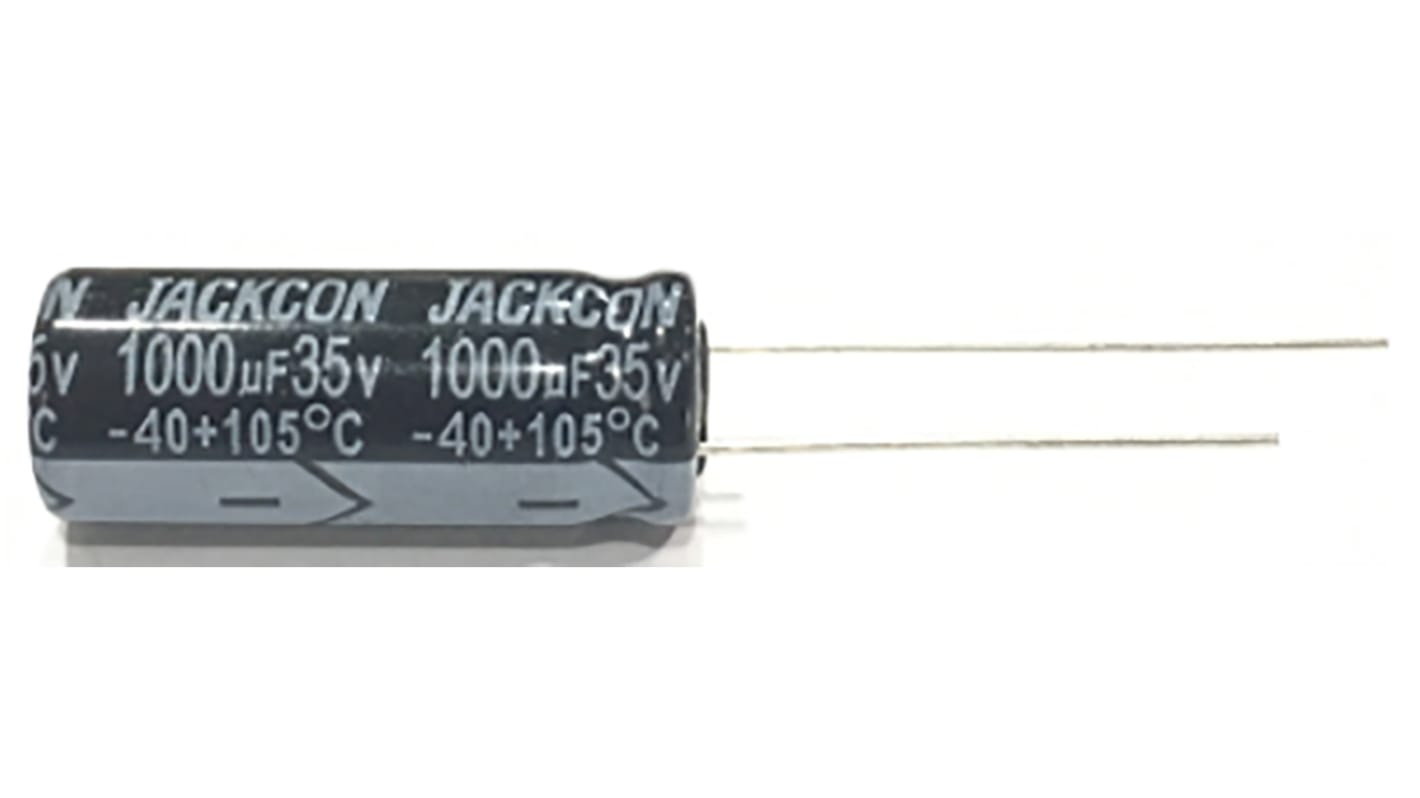 RS PRO 100μF Aluminium Electrolytic Capacitor 63V dc, Radial, Through Hole