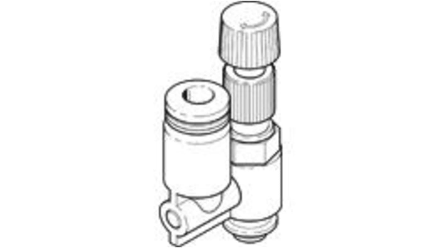 Festo LRL Series Threaded Flow Regulator, R 1/8 Inlet Port x Push In 4mm Tube Outlet Port, 153511