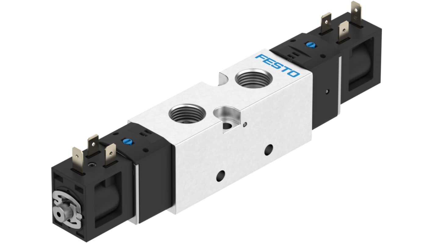 Festo 5/2 Pneumatic Solenoid Valve - Solenoid G 3/8 VUVS Series 24V dc, 8049882