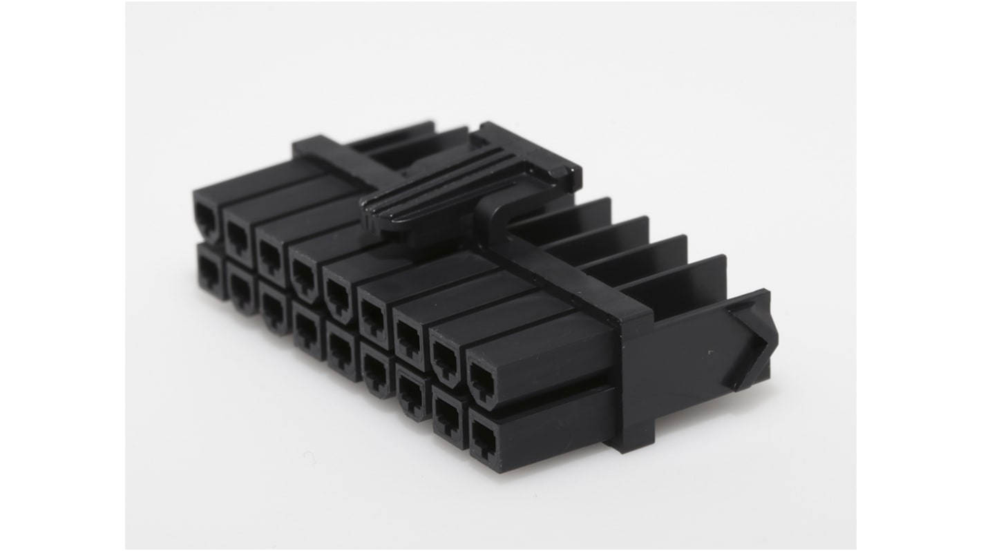 Molex, MiniFit Male Connector Housing, 4.2mm Pitch, 18 Way, 2 Row