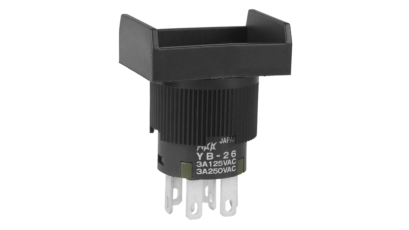 NKK Switches 押しボタンスイッチ, On-On, DPDT, 3 A, 15mm パネルマウント, IP65