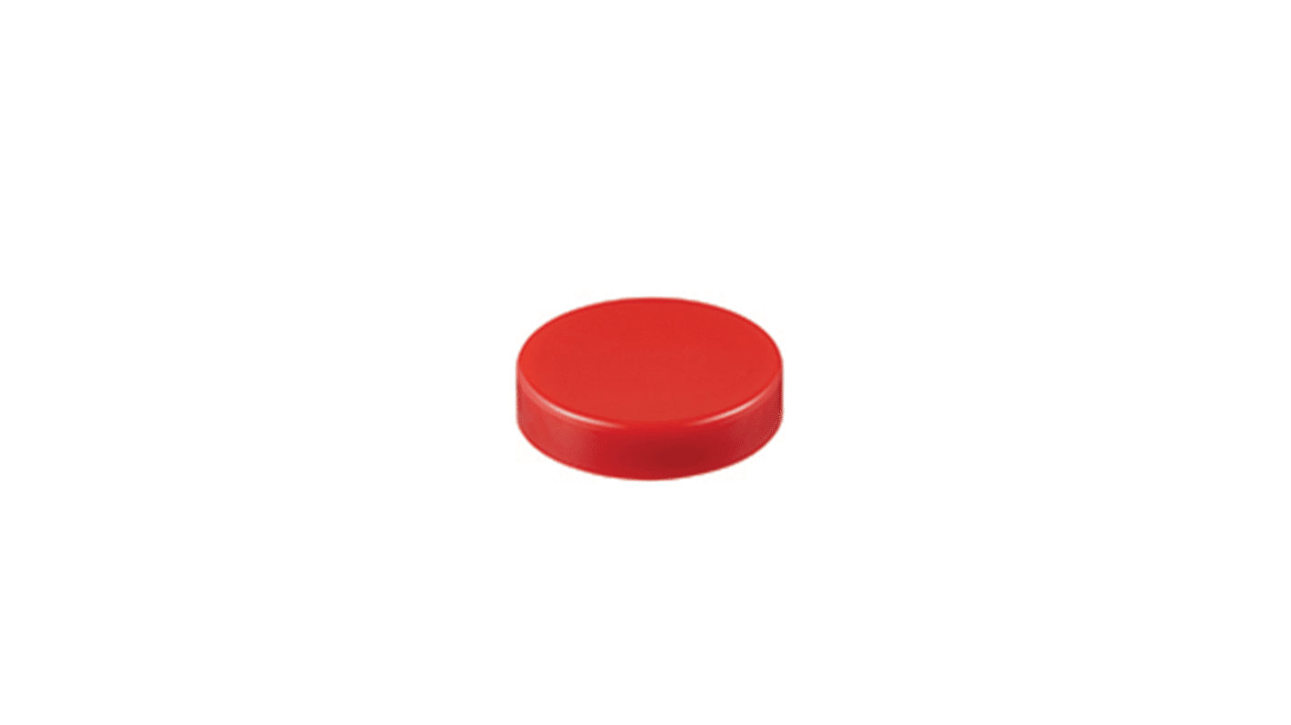NKK Switches Red Push Button Cap for Use with MB20 Series Pushbuttons, SCB Series Pushbuttons, 17.7 (Dia.) x 4mm