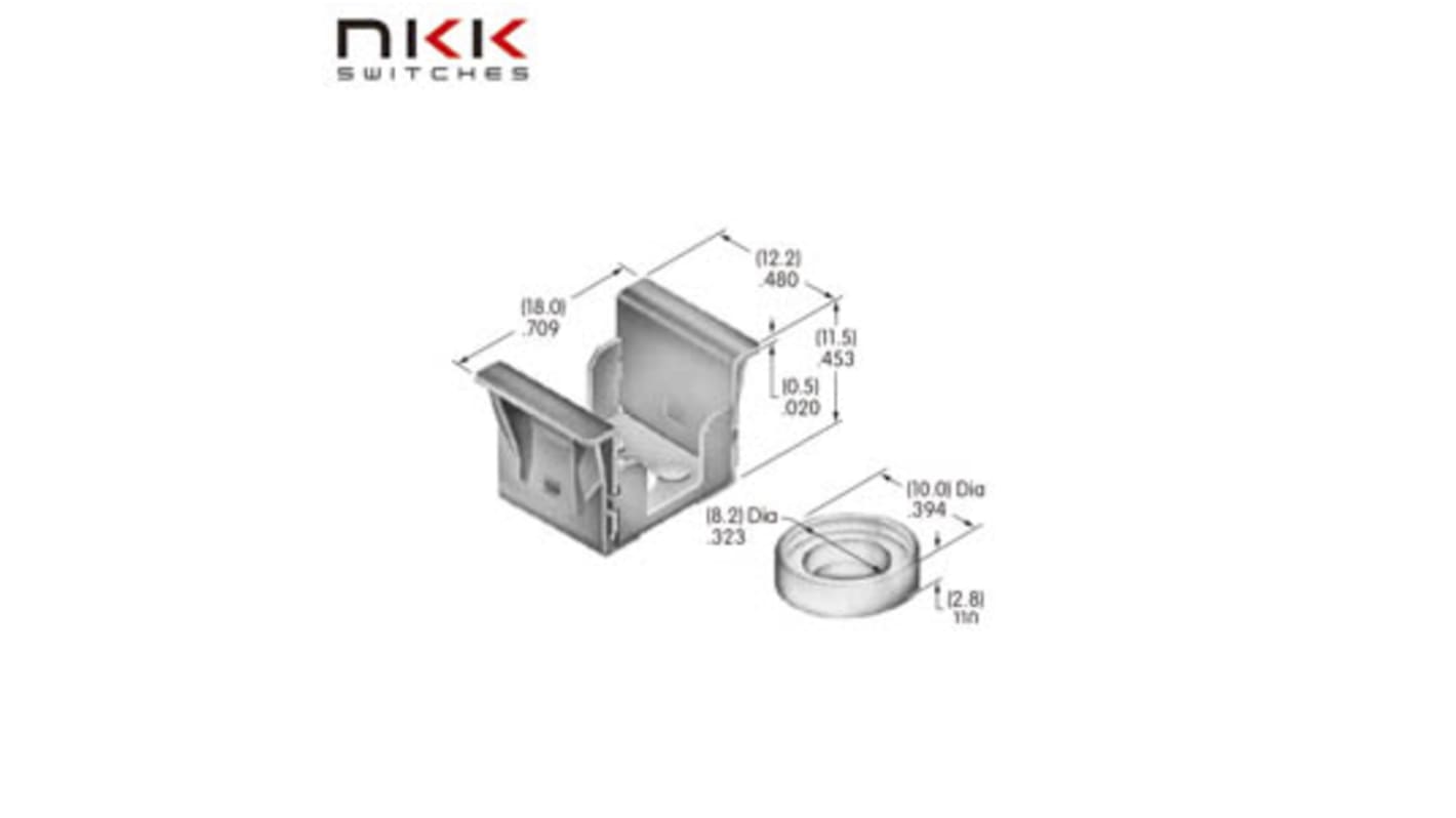 NKK Switches Push Button Cap for Use with EB Series Square Cap, 18 x 12.2 x 11.5mm