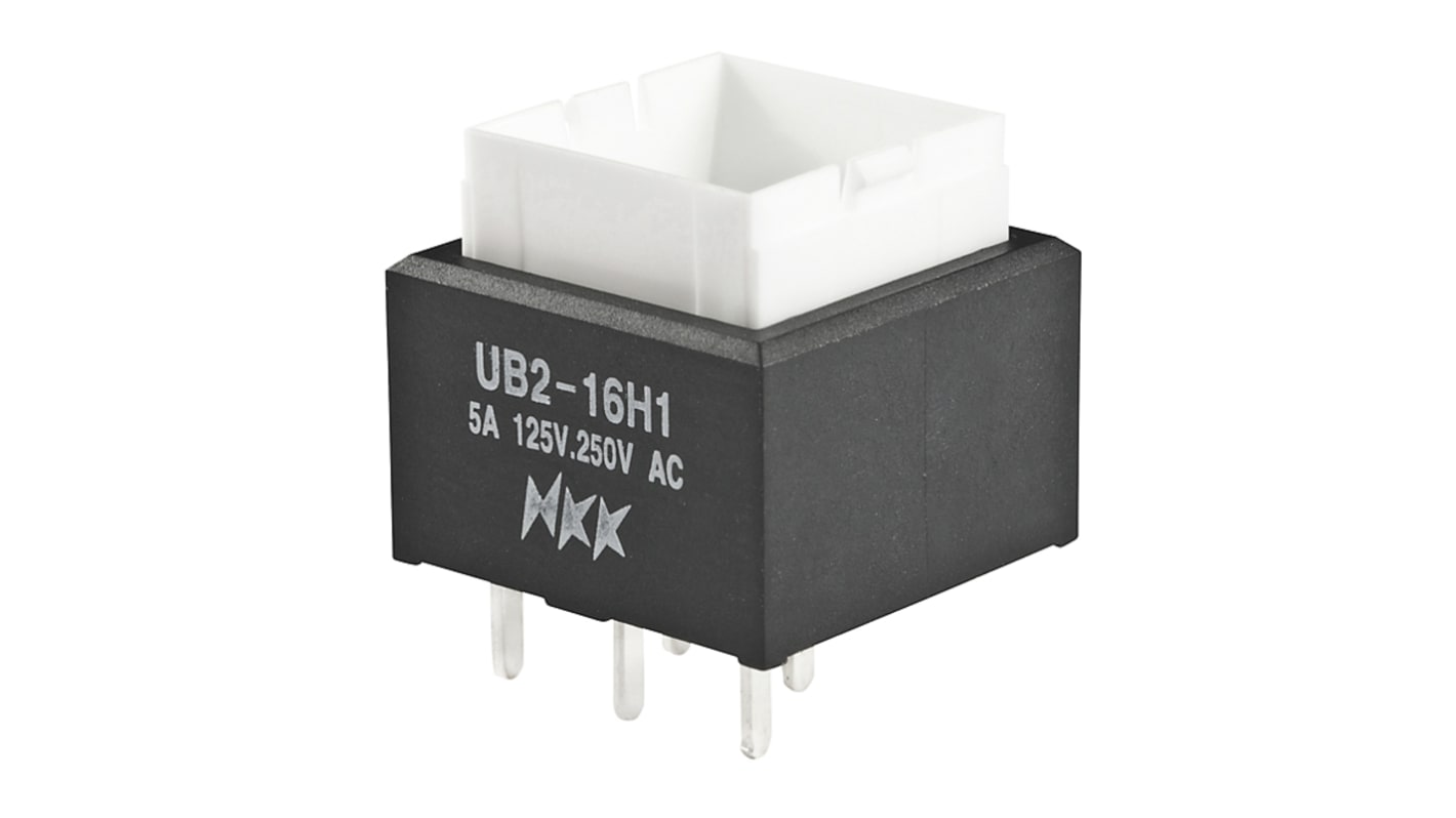 NKK Switches Illuminated Push Button Switch, On-On, Through Hole, SPDT, Green LED