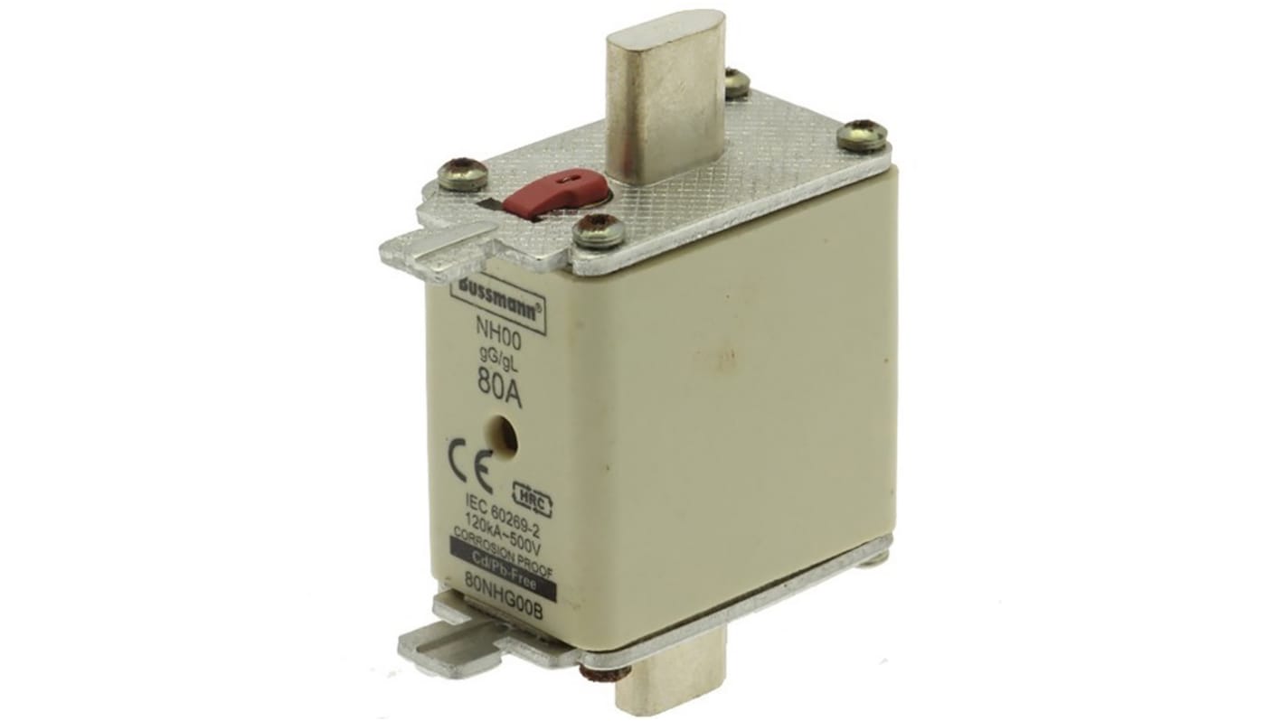 Eaton 80A Bolted Tag Fuse, NH00, 500V ac