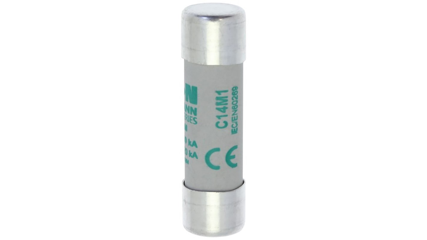 Eaton 1A Ceramic Cartridge Fuse, 14 x 51mm