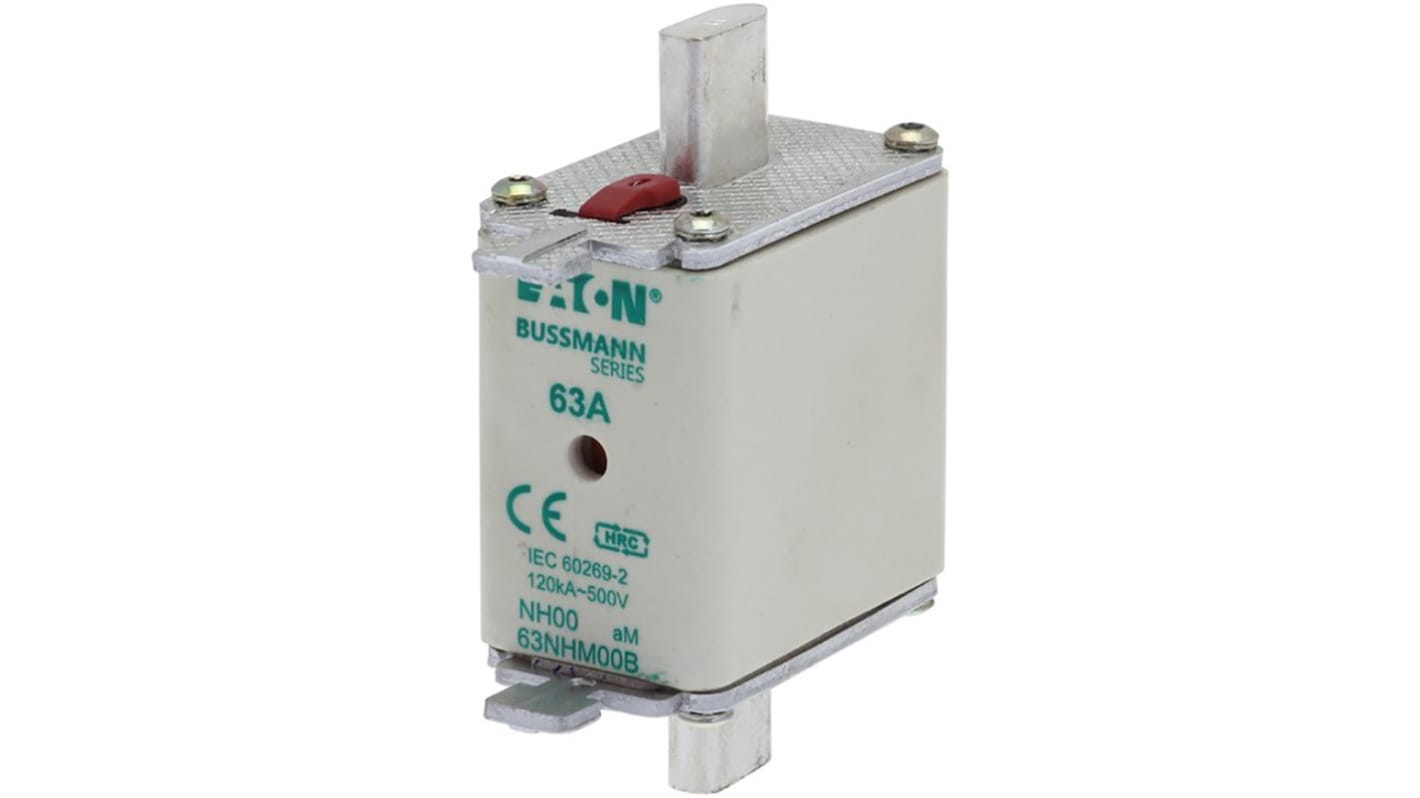 Fusible Eaton, NH00, aM, 500V ac, 63A, DIN 43620, IEC 60269