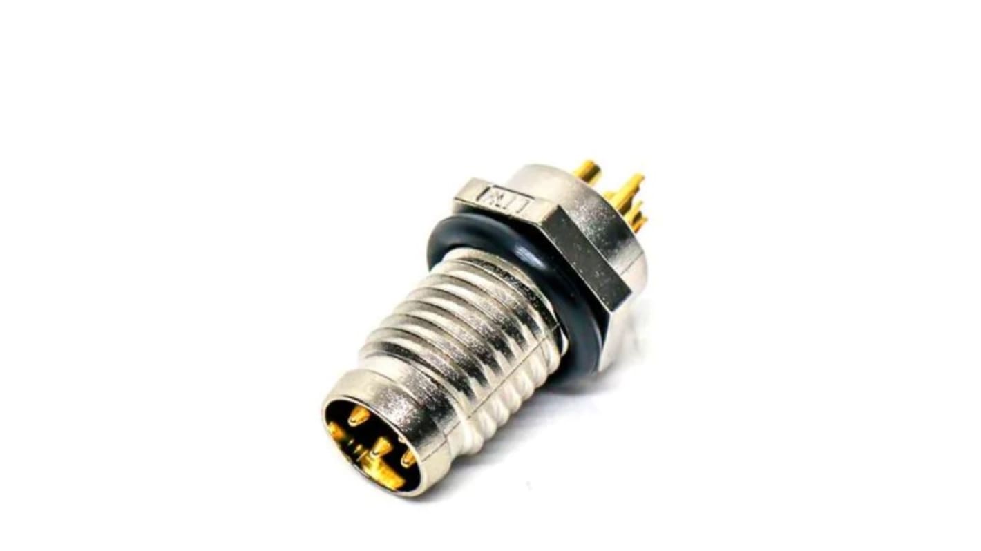 Amphenol M M8 Rundsteckverbinder Stecker 4-polig / 3.0A, Tafelmontage, Lötanschluss IP 67