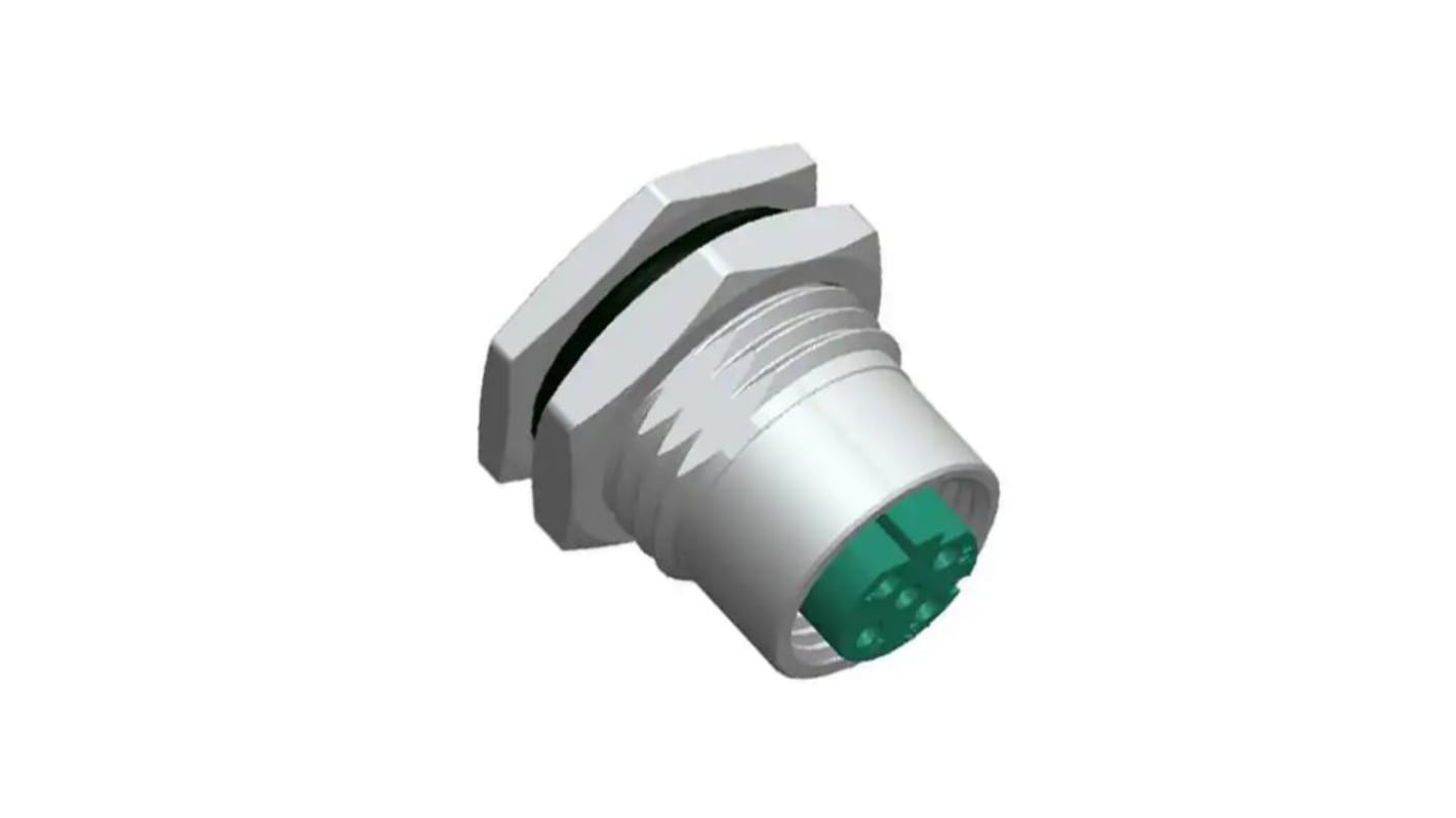 Amphenol Industrial Circular Connector, 6 Contacts, Panel Mount, M12 Connector, Socket, Female, IP68, IP69K, M Series