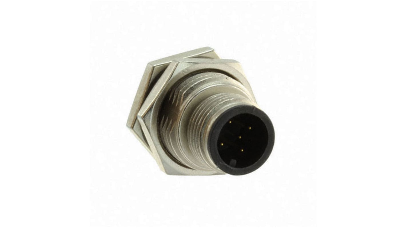 Amphenol Industrial Circular Connector, 5 Contacts, Panel Mount, M12 Connector, Plug, Male, IP68, IP69K, M Series