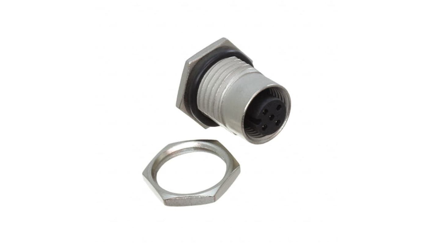 Amphenol Industrial Circular Connector, 5 Contacts, Panel Mount, M12 Connector, Socket, Female, IP68, IP69K, M Series