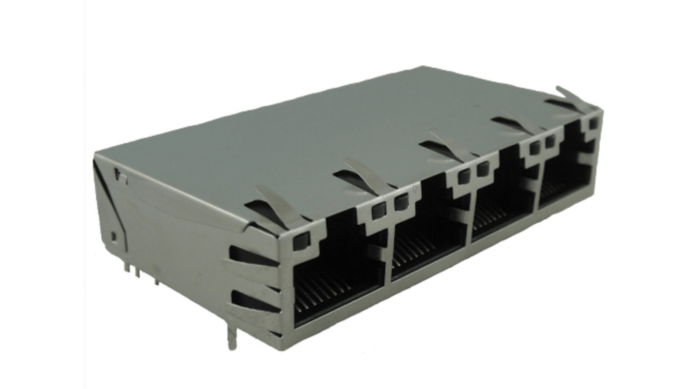 Connettore RJ45 Femmina Amphenol Communications Solutions, 8 vie, Montaggio con foro passante