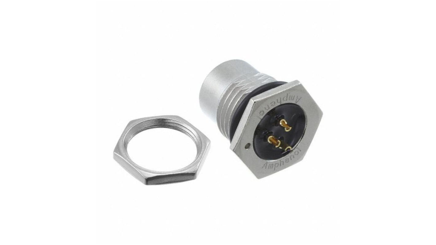 Amphenol Industrial Circular Connector, 3 Contacts, Panel Mount, M12 Connector, Socket, Female, IP68, IP69K, M Series
