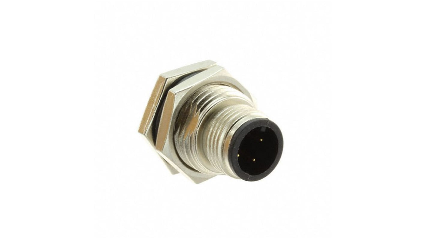 Amphenol Industrial Circular Connector, 3 Contacts, Panel Mount, M12 Connector, Plug, Male, IP68, IP69K, M Series