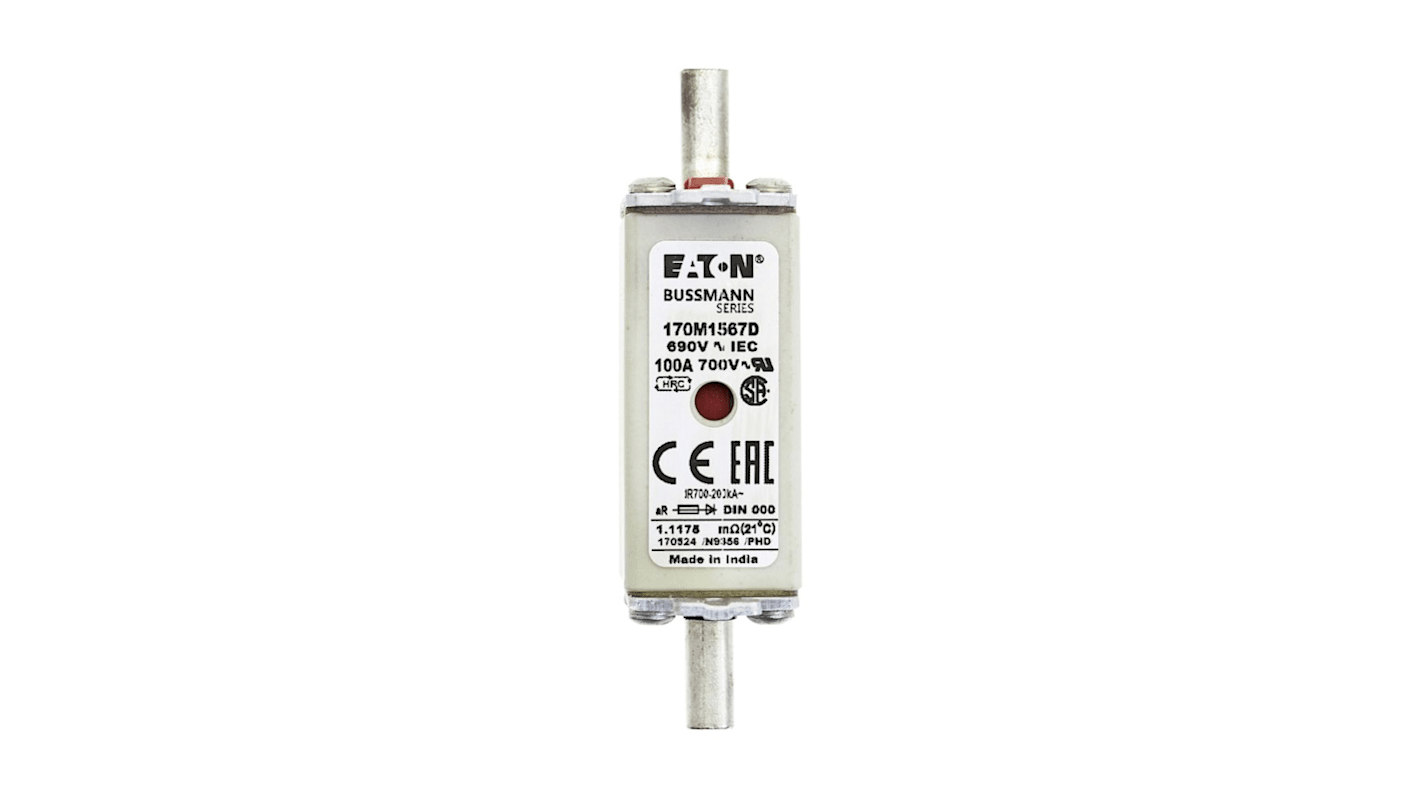 Eaton 100A Centred Tag Fuse, NH000, 690 V, 700 V