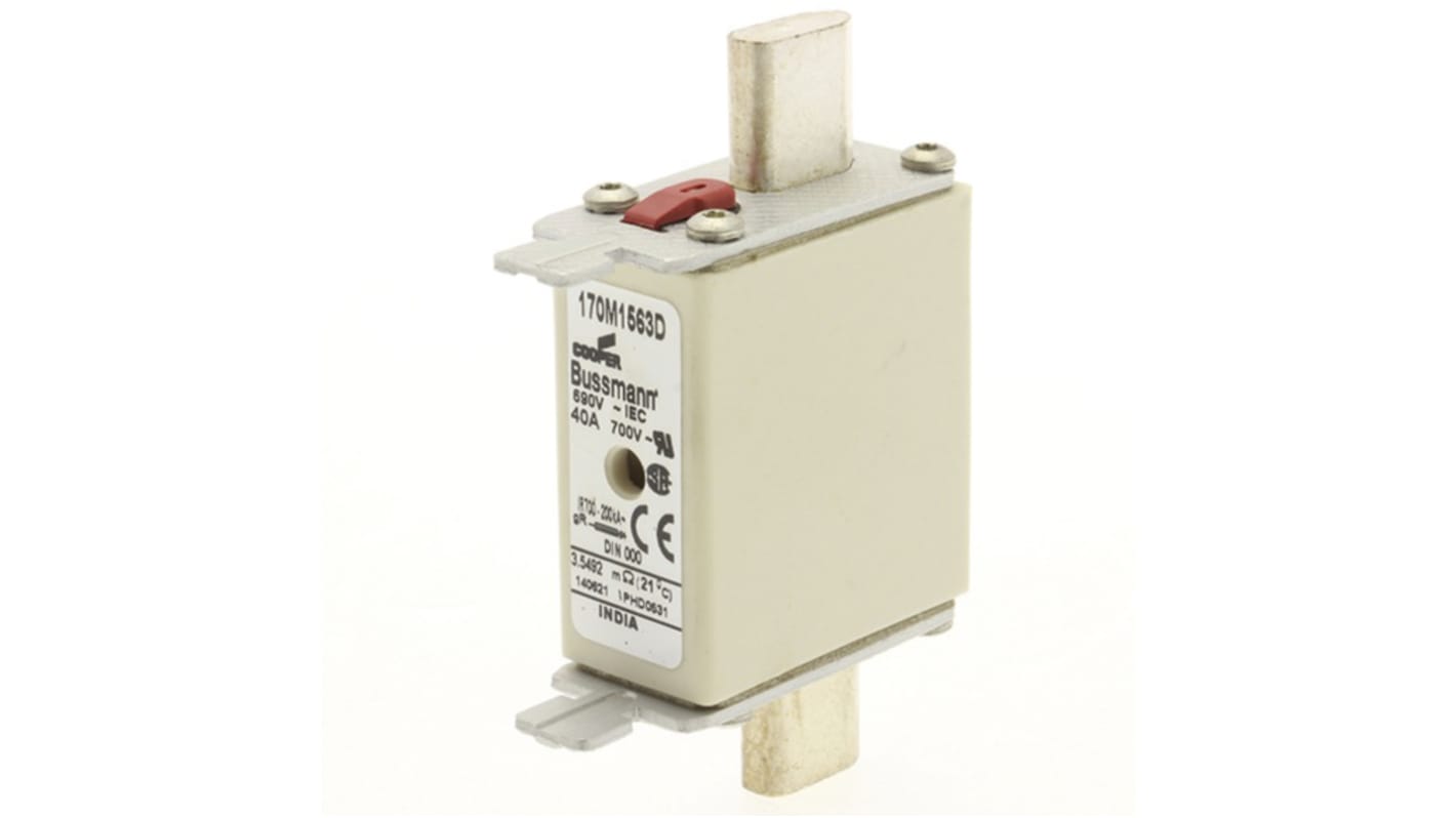 Eaton 40A Centred Tag Fuse, NH000, 690V ac