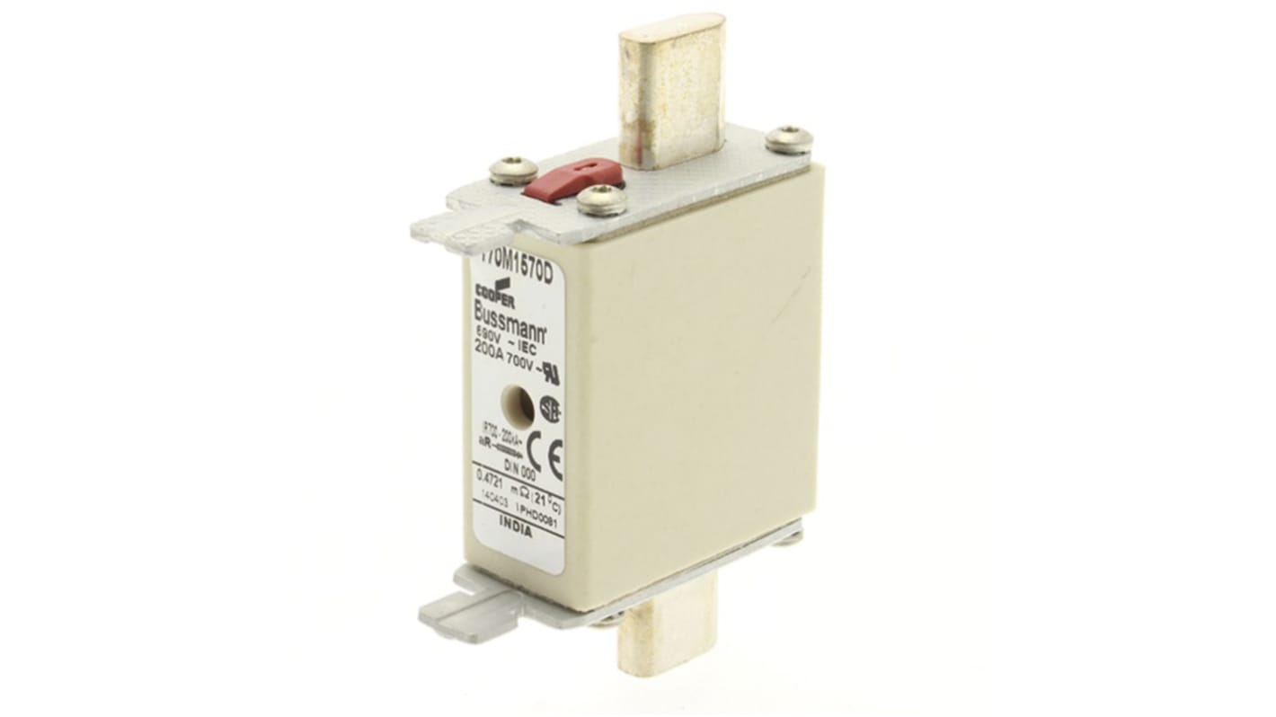 Eaton Bussmann Sicherungseinsatz NH000, 690V ac / 200A T, aR CE, CSA, IEC 60269, UL