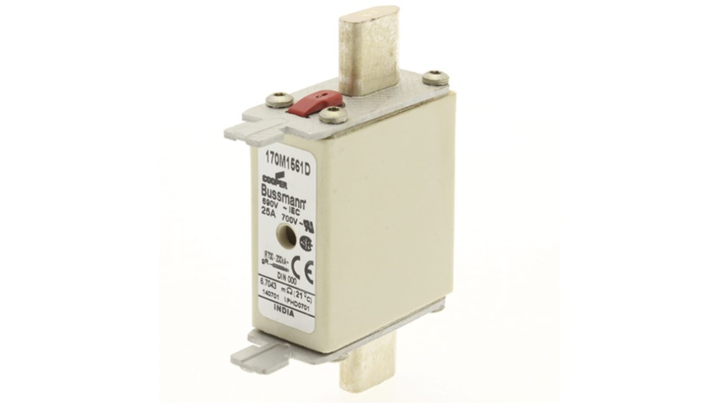 Eaton 25A Centred Tag Fuse, NH000, 690V