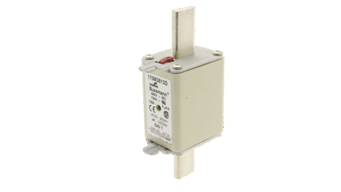 Fusible de cuchillas Eaton, NH1, aR, 690V, 125A, CE, CSA, IEC 60269, UL