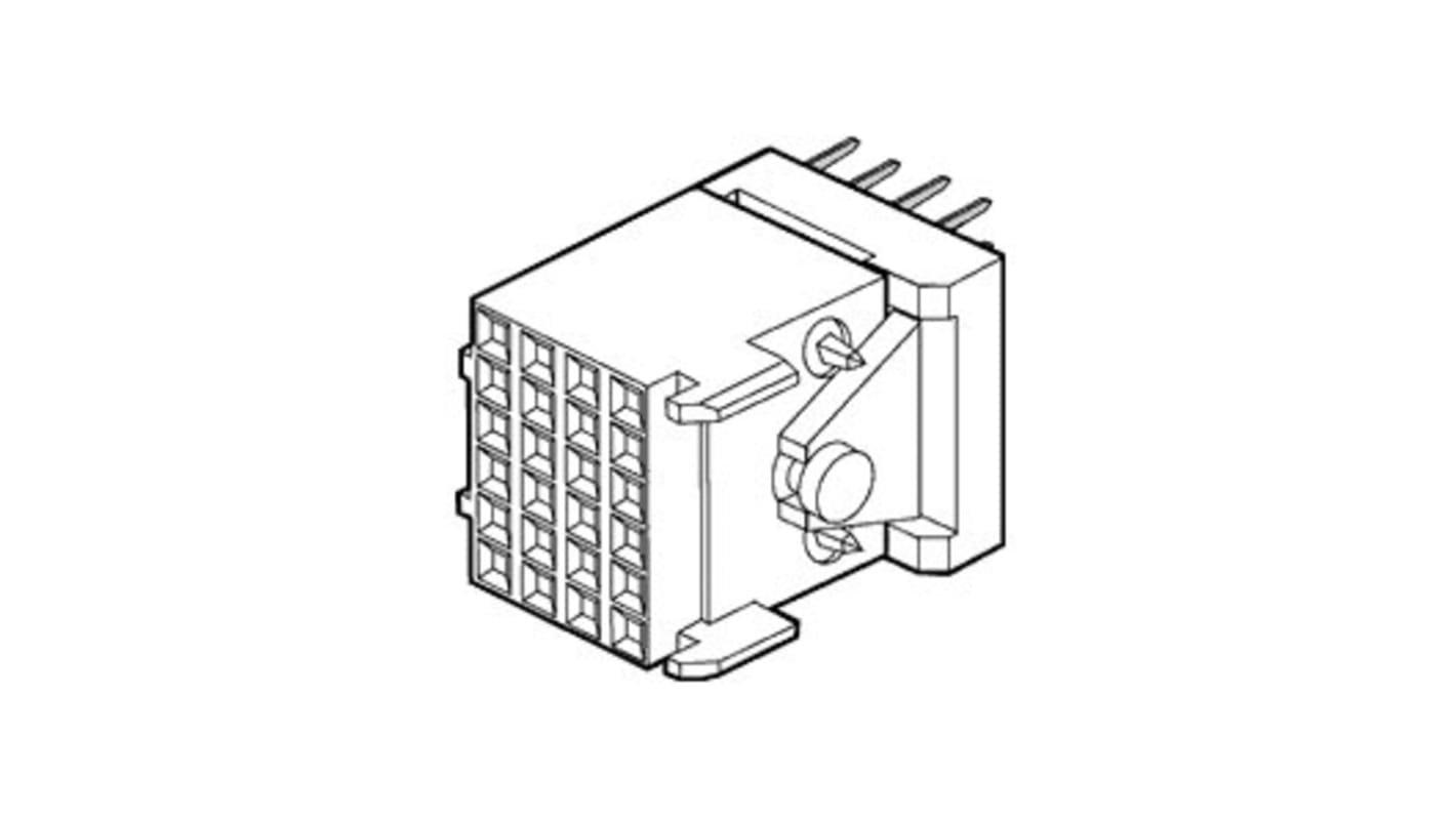Amphenol Communications Solutions Metral Series Straight Through Hole Backplane Connector, 21 Contact(s), 2.0mm Pitch,