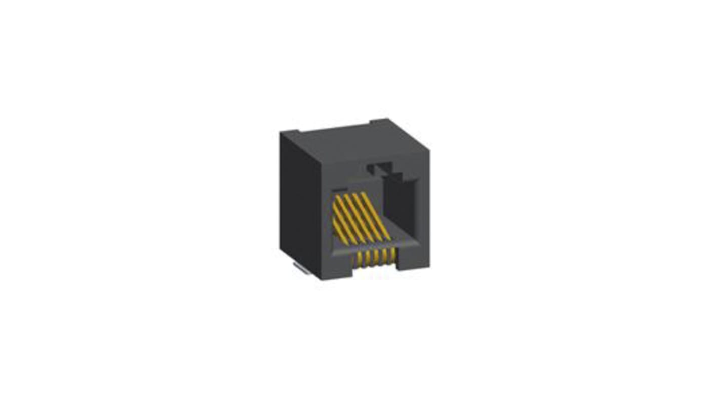 Amphenol Communications Solutions 73305 Series Female RJ12 Connector, Surface Mount, Cat3 Right Angle 6 -Way
