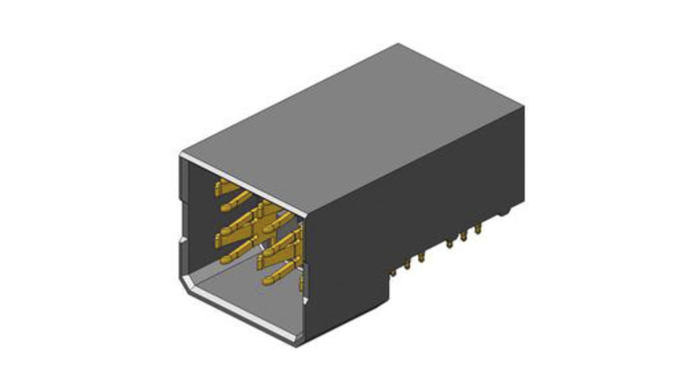 Conector de backplane Amphenol Communications Solutions, Serie Airmax VS, paso 6mm, 6 vías, 2 filas, Ángulo de 90° ,