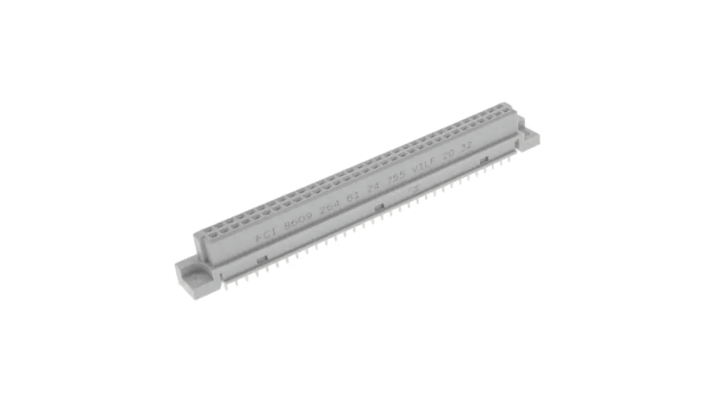 Amphenol Communications Solutions 64 Way 2.54mm Pitch, Type Board Connector, 2 Row, Vertical DIN 41612 Connector, Socket