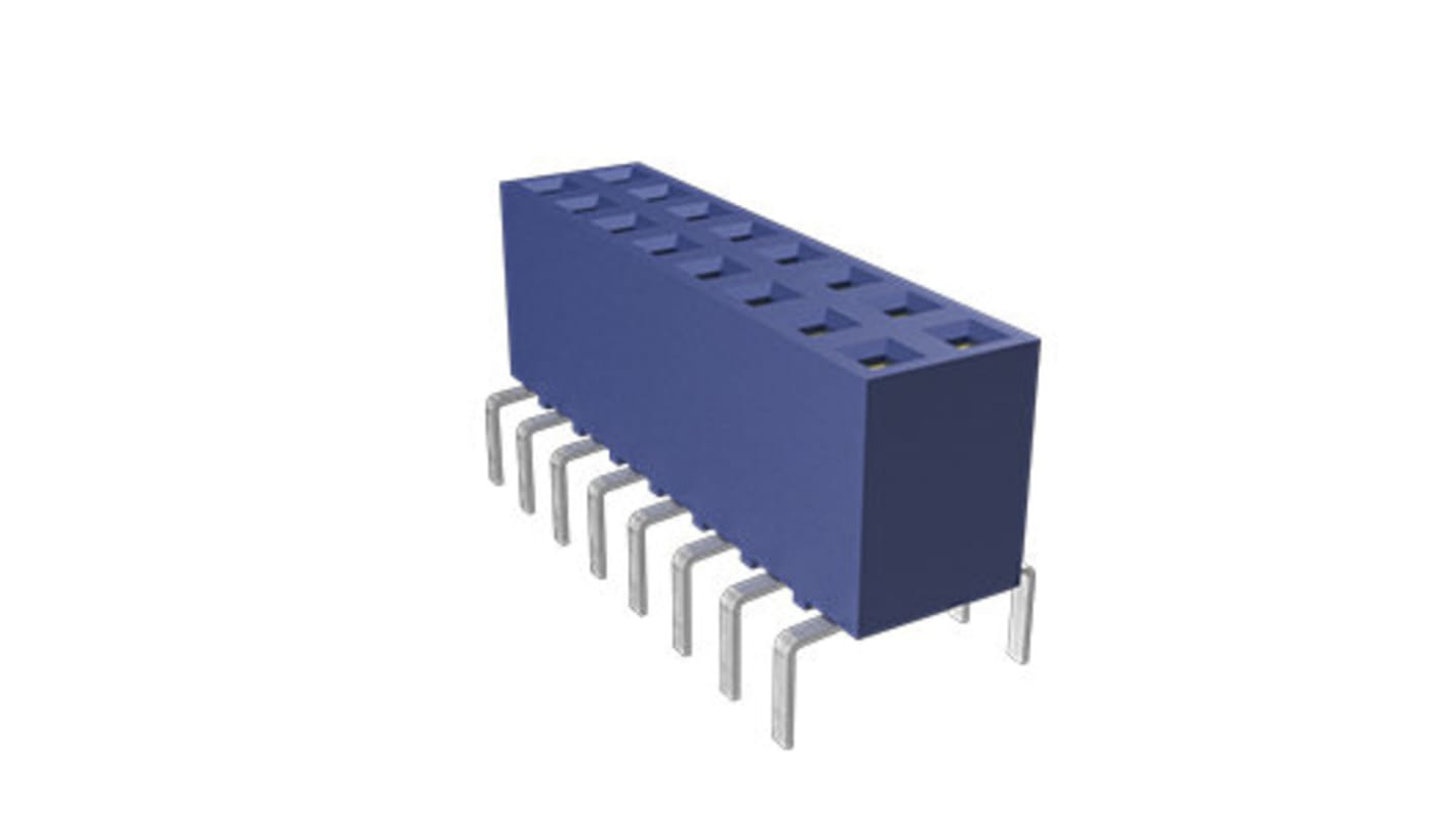 Amphenol ICC Dubox Series Straight Through Hole Mount PCB Socket, 16-Contact, 1-Row, 2.54mm Pitch, Solder Termination