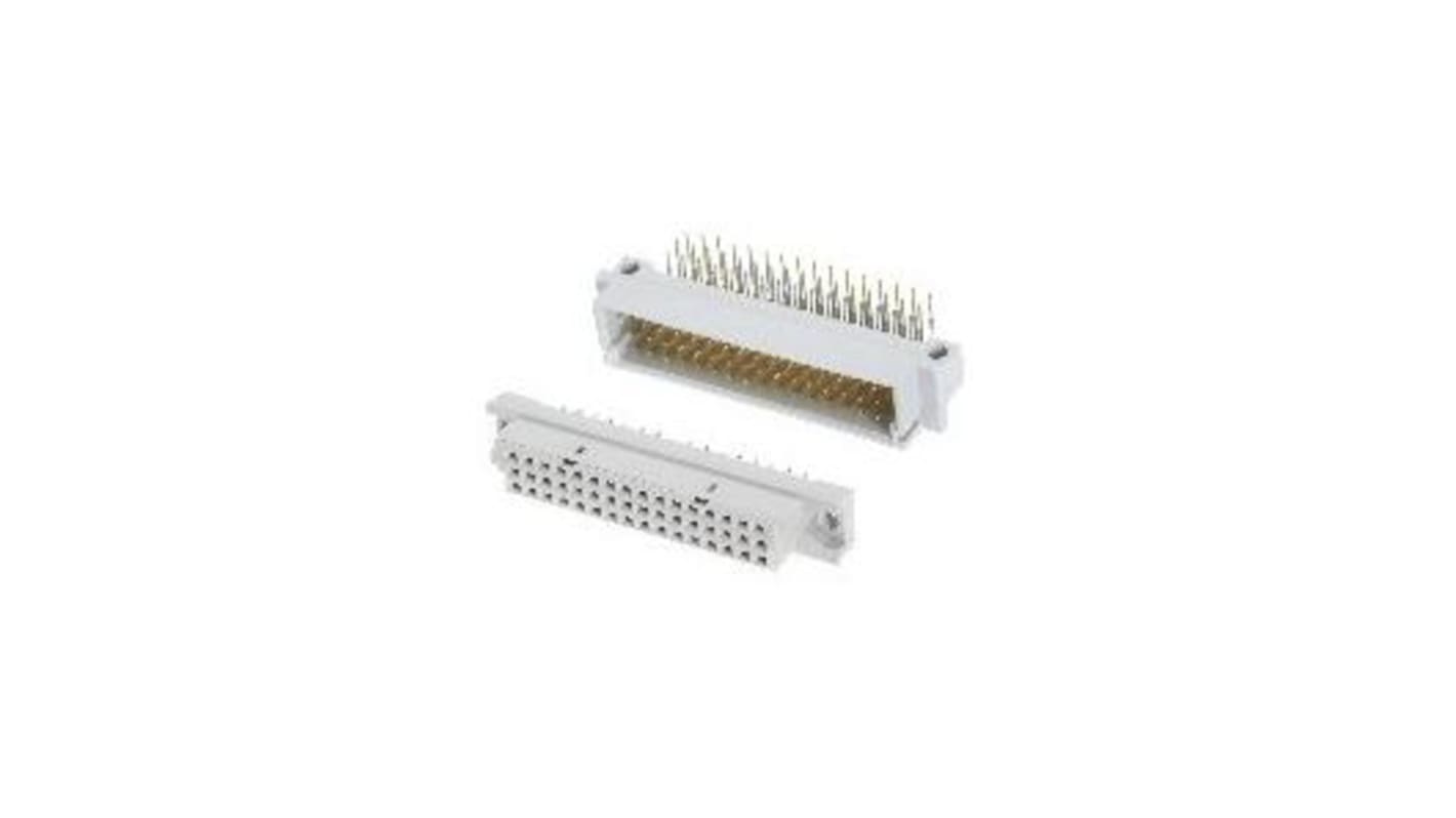 Amphenol Communications Solutions 48 Way 2.54mm Pitch, Type Rack Connector, 3 Row, Right Angle DIN 41612 Connector, Plug