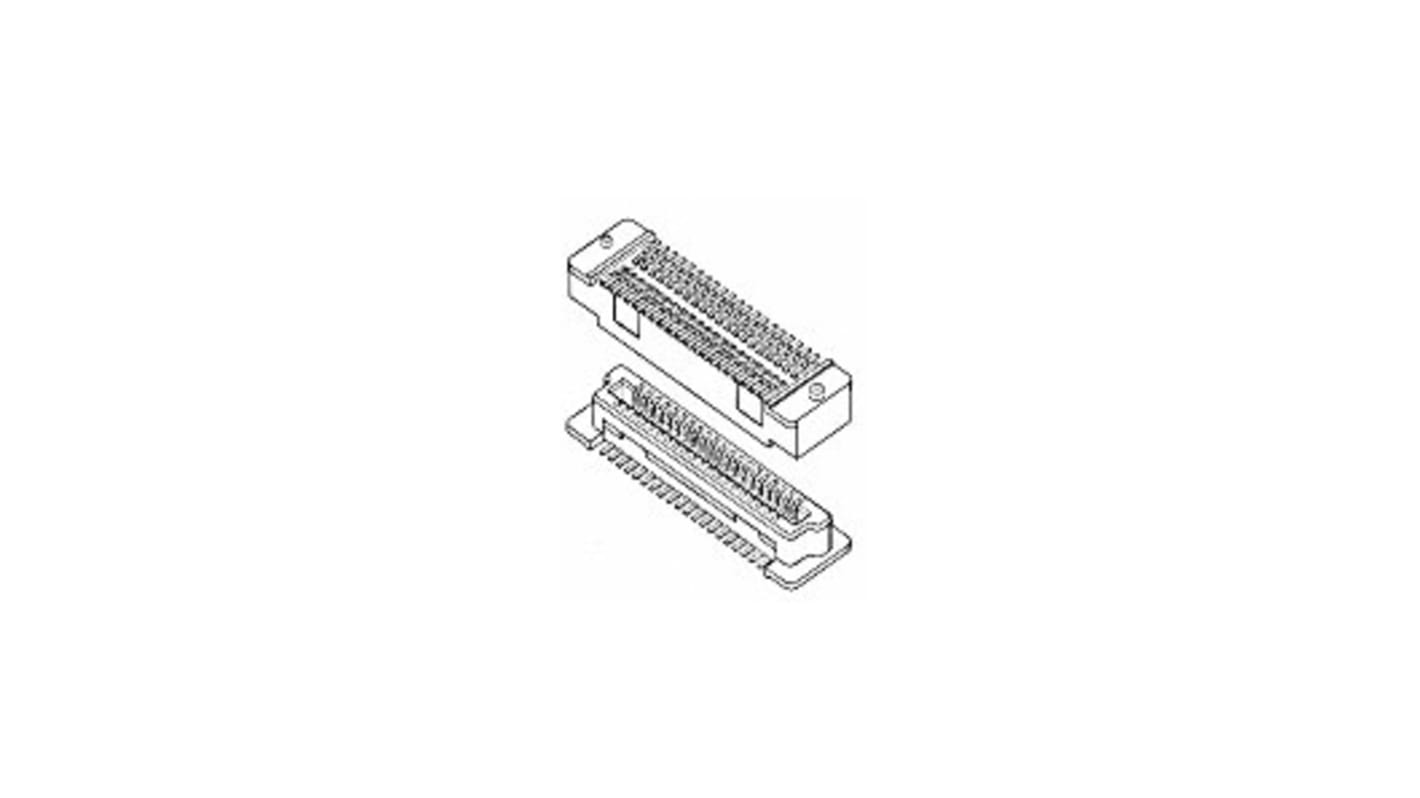 Amphenol ICC BergStak Series Straight Surface Mount PCB Socket, 80-Contact, 2-Row, 0.8mm Pitch, Solder Termination