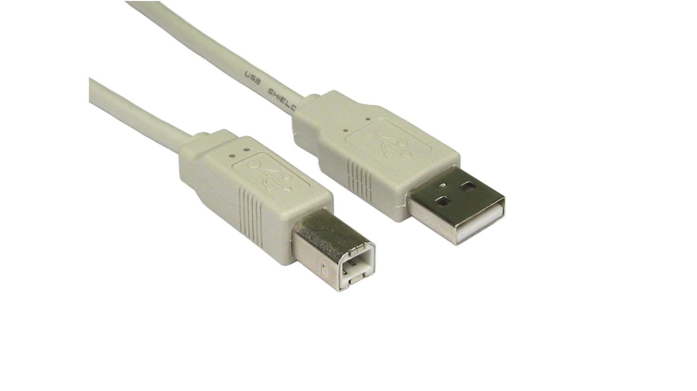 Kabel USB Złącze A USB A Złącze B USB B dł. 1.8m Przewód USB USB 2.0 kolor: Szary