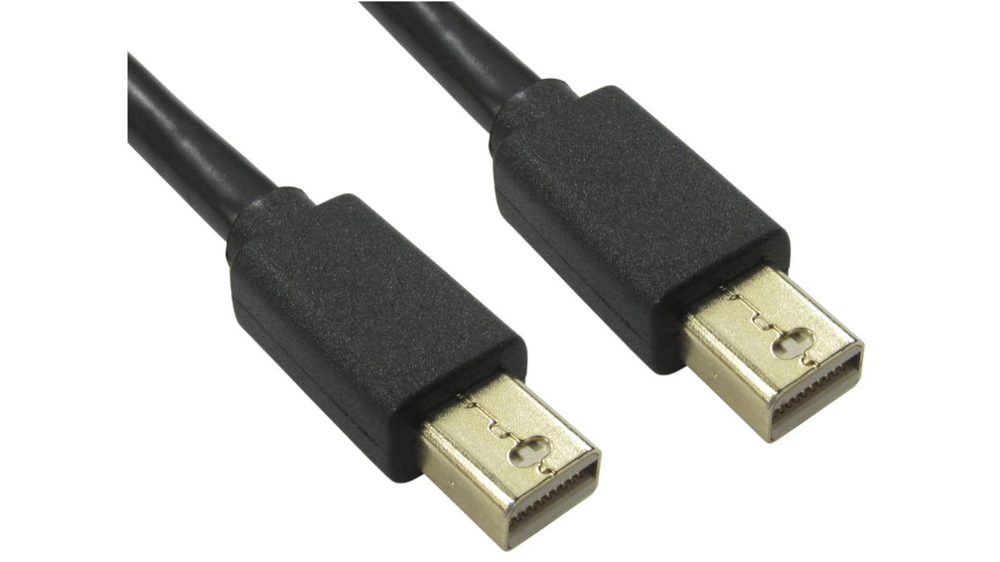 RS PRO Male Mini DisplayPort to Male Mini DisplayPort, PVC  Cable, 1080p, 2m