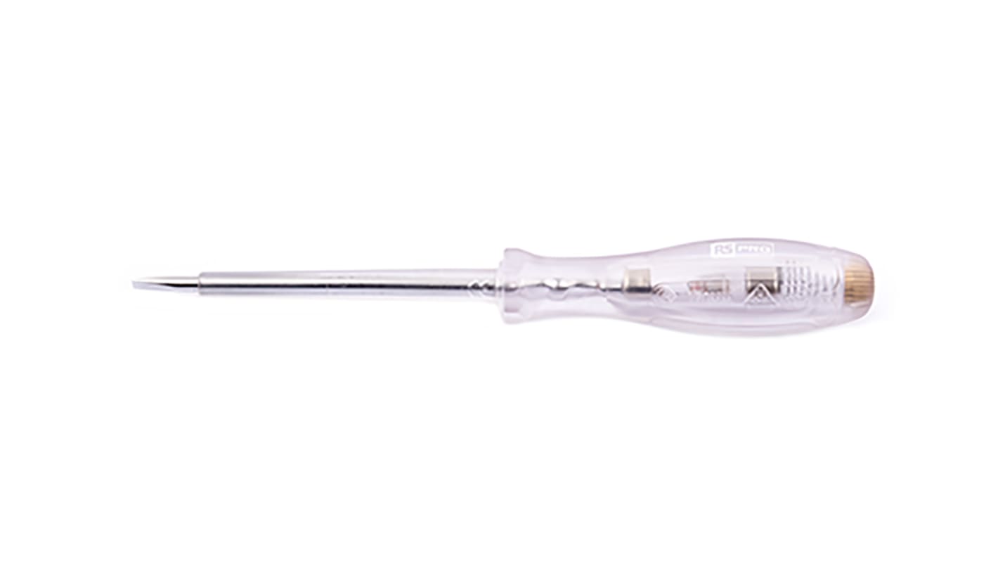RS PRO 75 mm blade 3.5mm blade tip Mains Tester Screwdriver with Neon Indicator