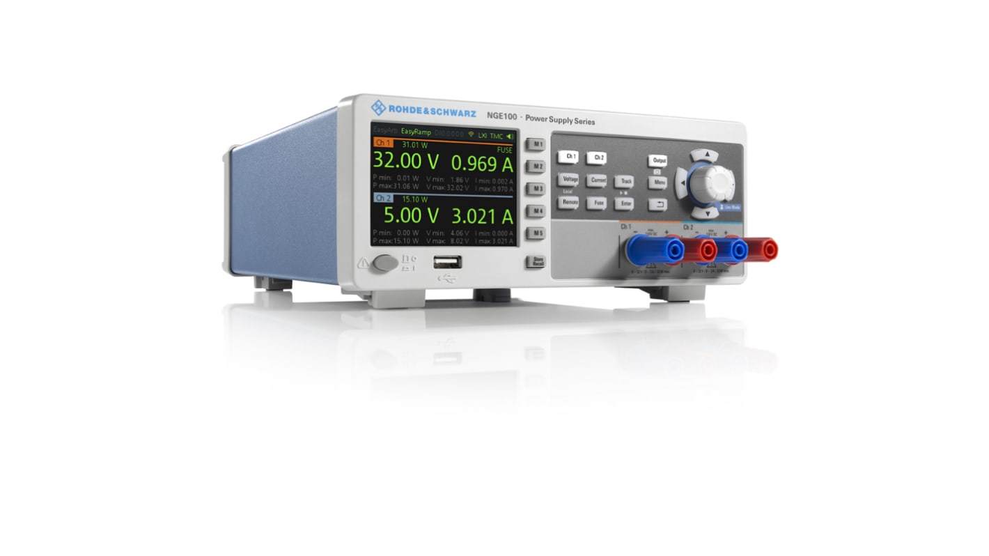 Rohde & Schwarz NGE102B 2-Kanal Digital Labornetzgerät 66W, 0 → 32V / 0 → 3A, DKD/DAkkS-kalibriert