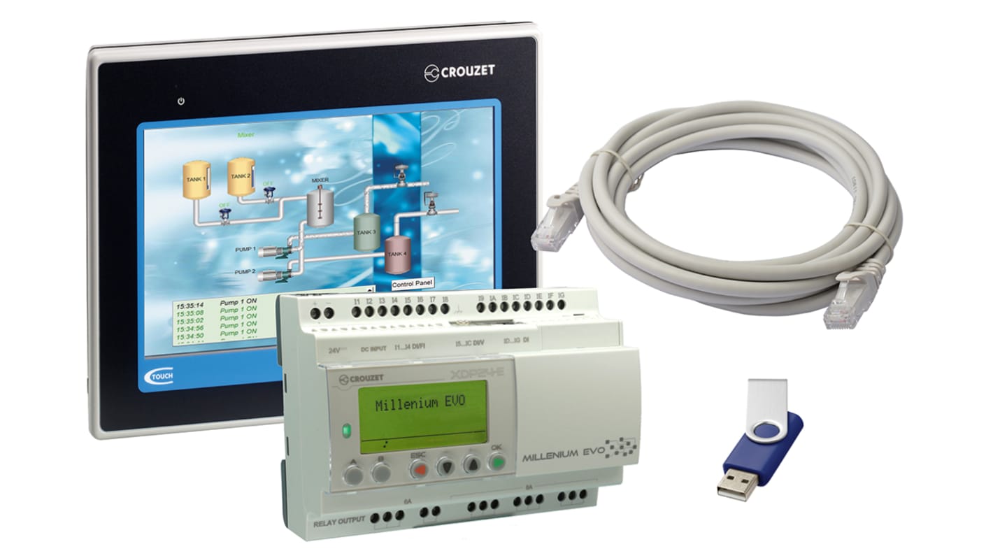 Crouzet Millenium Evo SPS CPU, 12 Eing. Relais Ausg.Typ Analog, digital Eing.Typ für Logische Controller 24 V