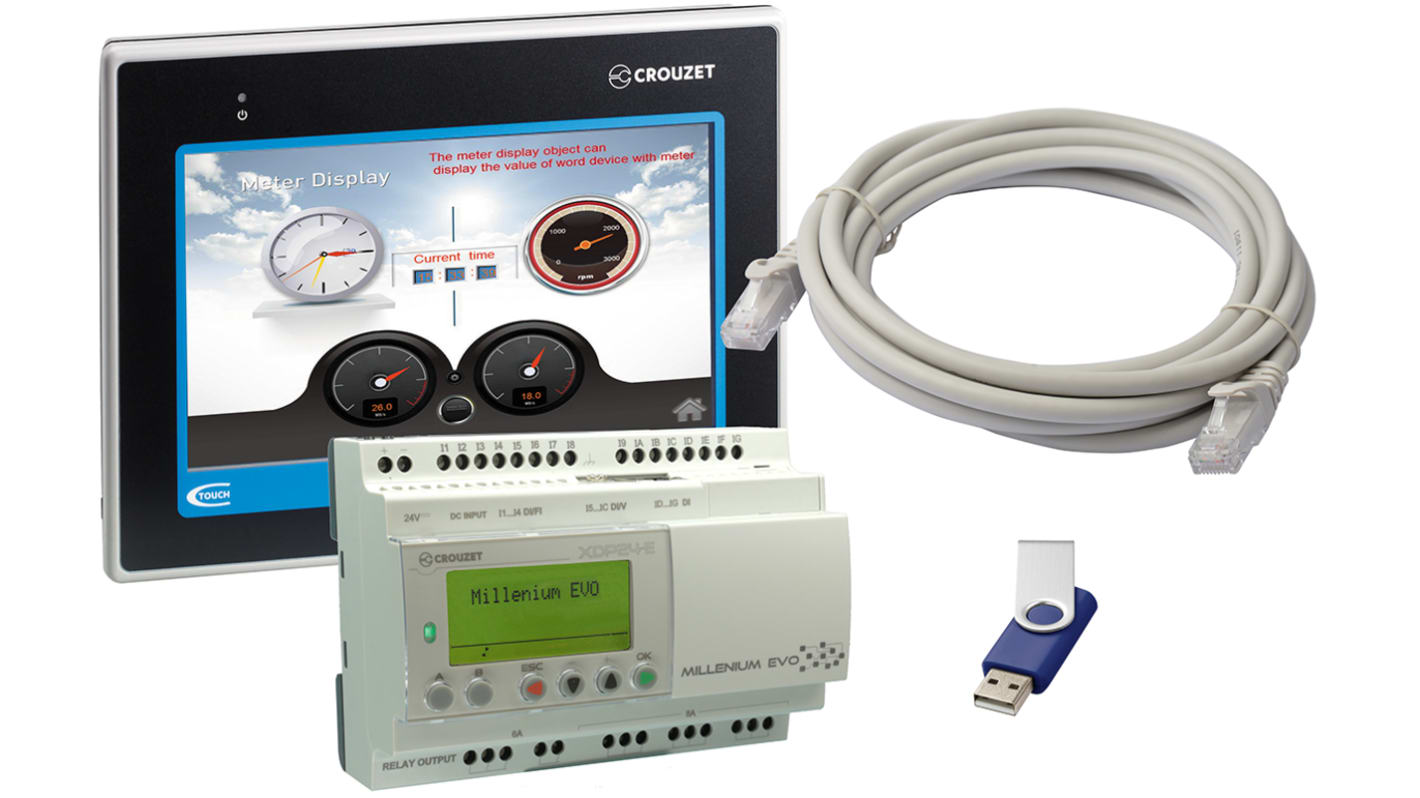 Crouzet Millenium Evo Series PLC CPU for Use with Logic Controllers, Relay Output, 12-Input, Analogue, Digital Input