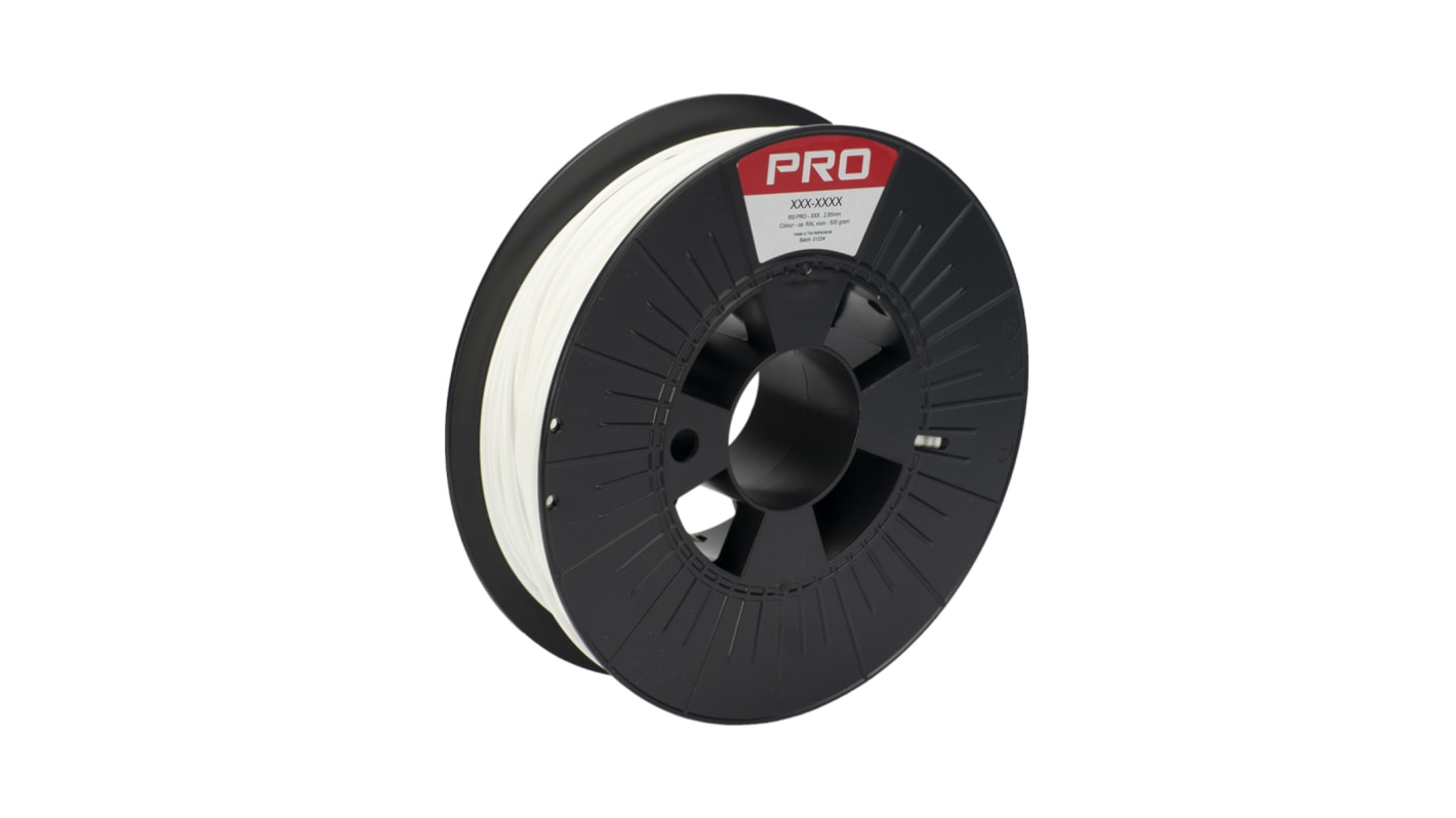 Filament pour imprimante 3D RS PRO, PP, Ø 2.85mm, Blanc, 500g, FDM