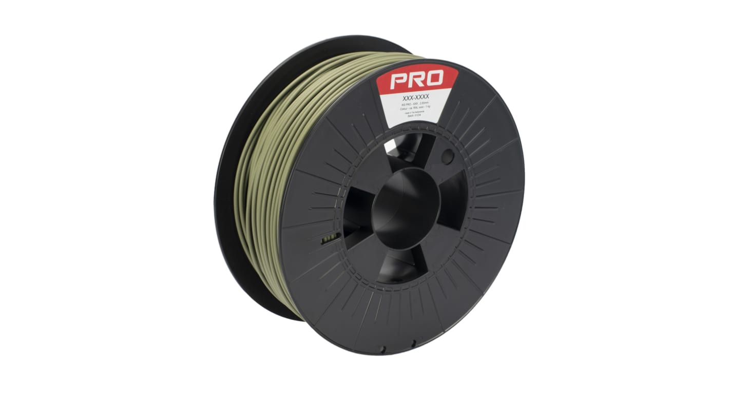 RS PRO 2.85mm Green Grey PLA Matt 3D Printer Filament, 1kg