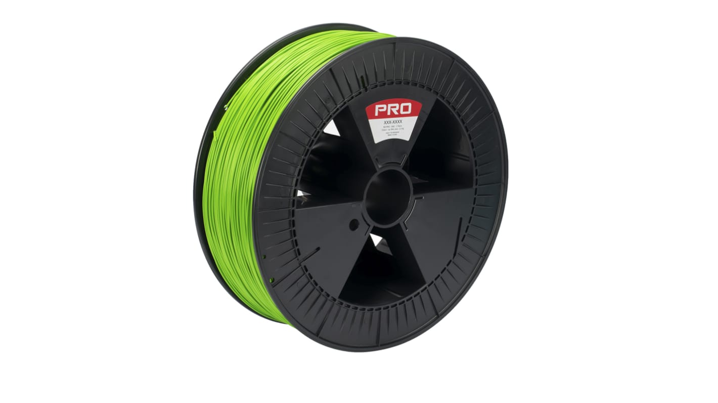RS PRO 1.75mm Green PLA 3D Printer Filament, 2.3kg