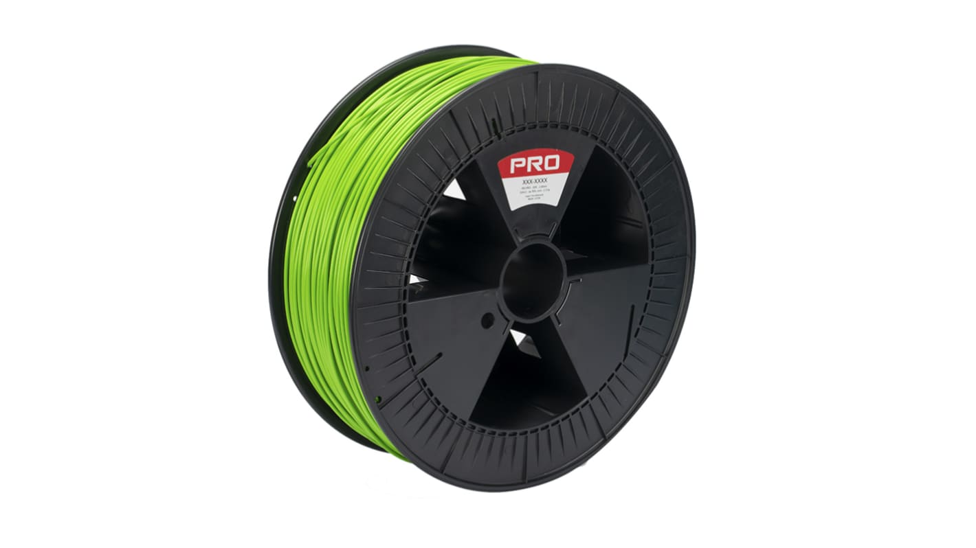 RS PRO 3D打印PLA材料, 2.85mm直径, FDM技术, 绿色, 2.3kg, 适用于台式3D打印机