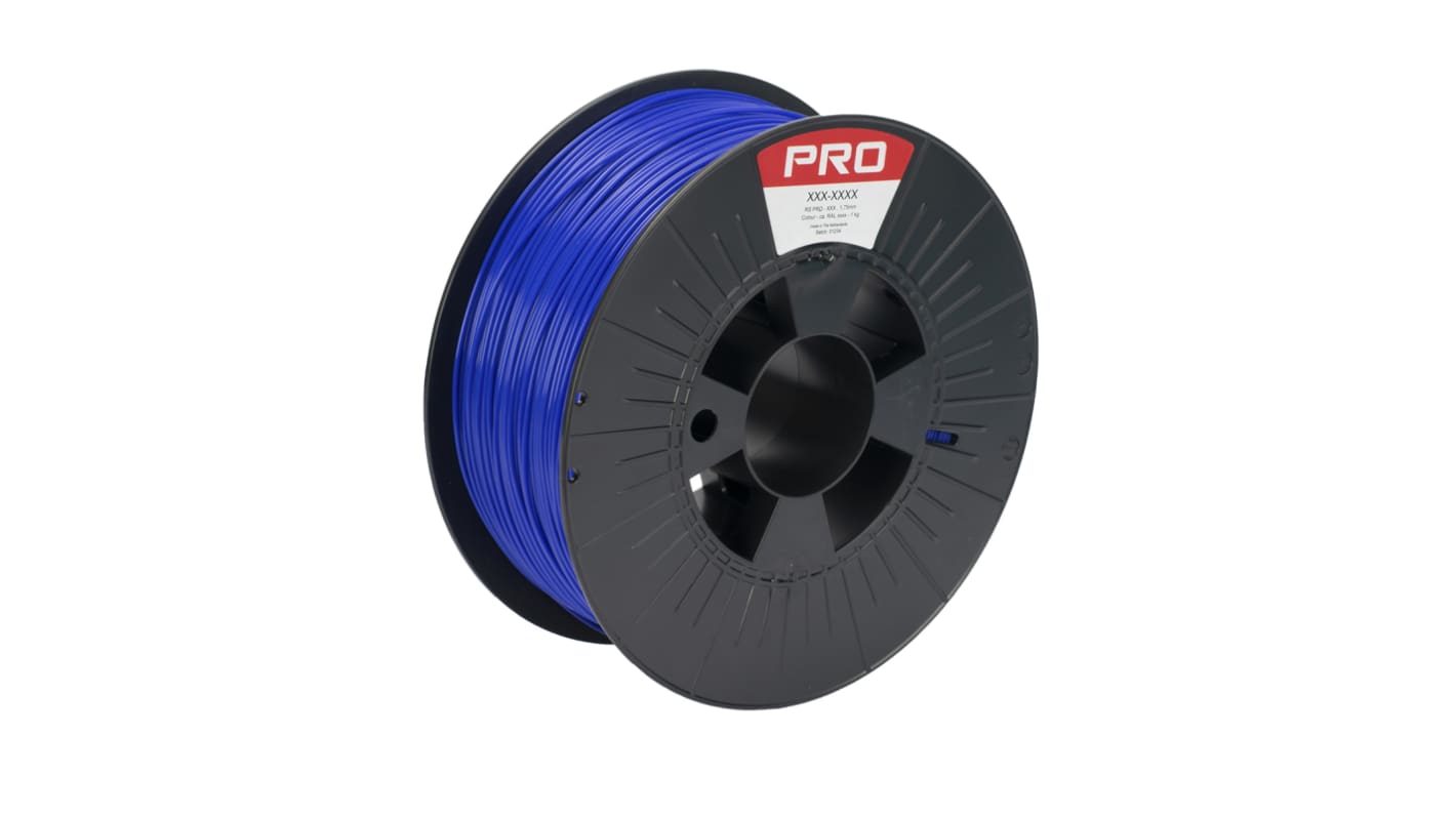RS PRO PLA 3D-Drucker Filament zur Verwendung mit Gängige Desktop-3D-Drucker, Blau, 1.75mm, FDM, 1kg